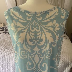 Sky blue and white tank dress.